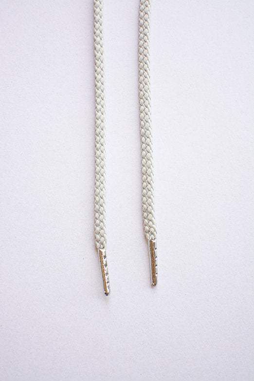 Schoenveters rond koord licht grijs