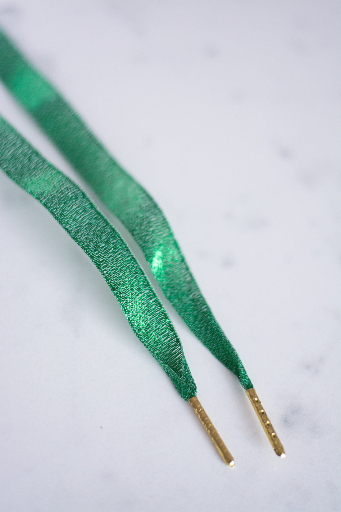 Glittergroen Gala - platte groene veters met glinstering