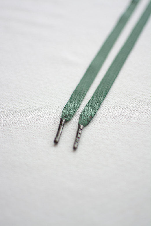 Schoenveters - uni donker groen plat