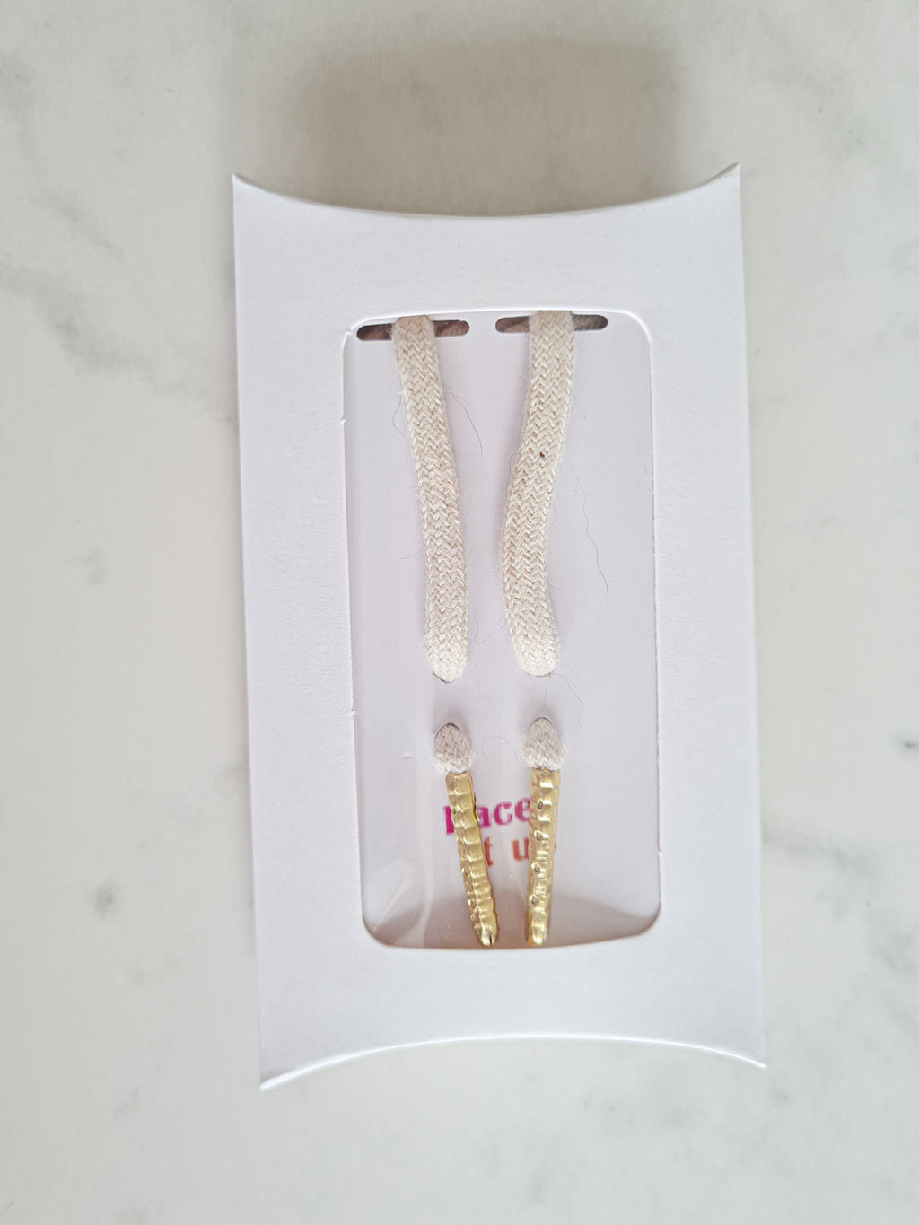 Schoenveters rond ecru