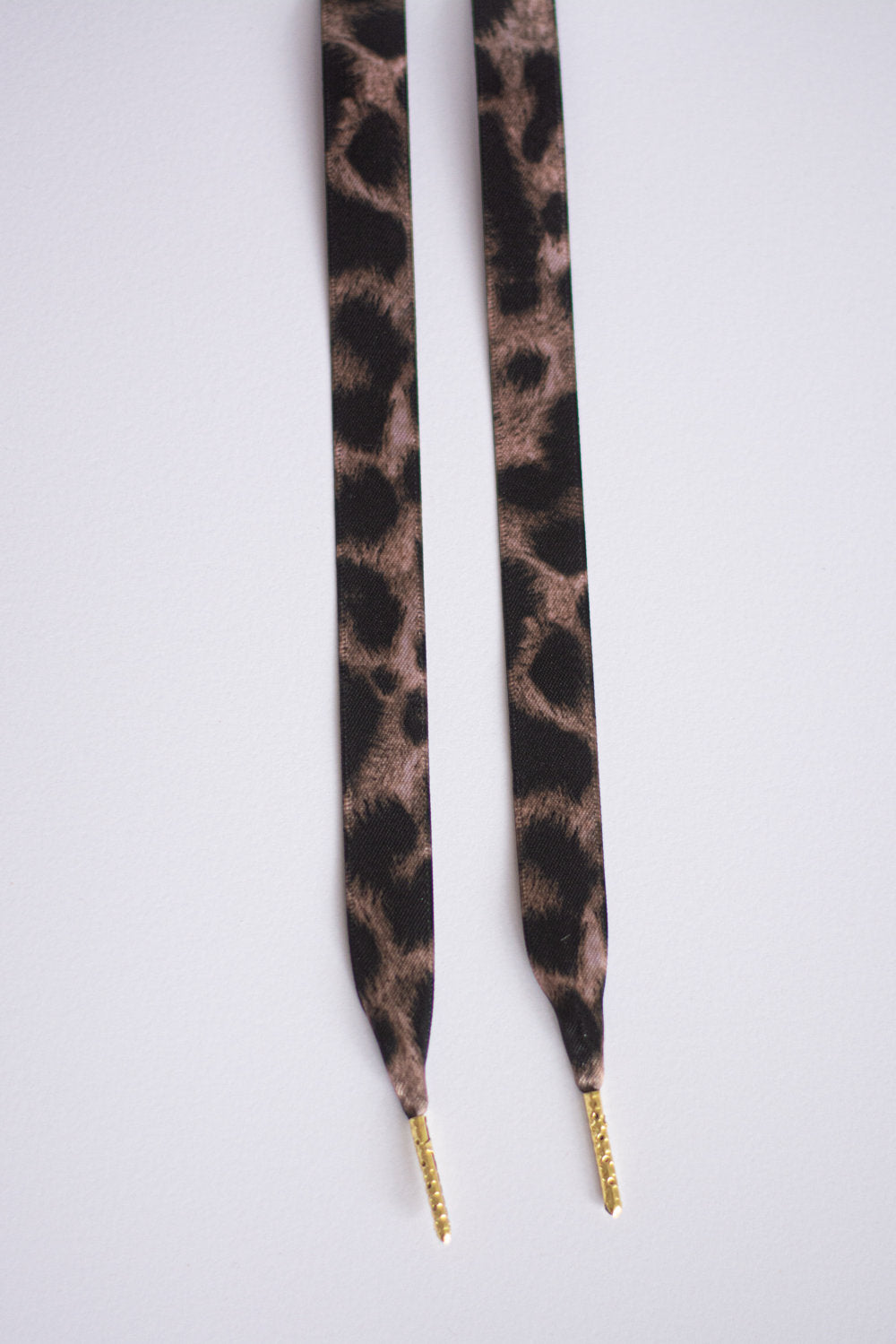 Schoenveters plat satijn luxe - luipaard print