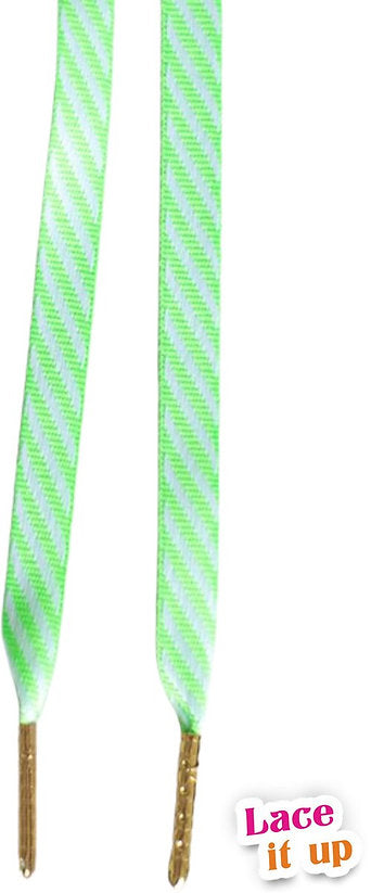 Electric Jungle - gestreepte veters fluo groen