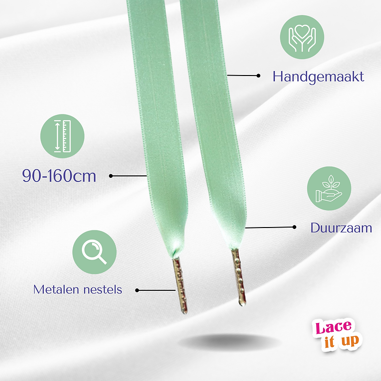 Mint Condition – platte satijnen veters tiffany groen