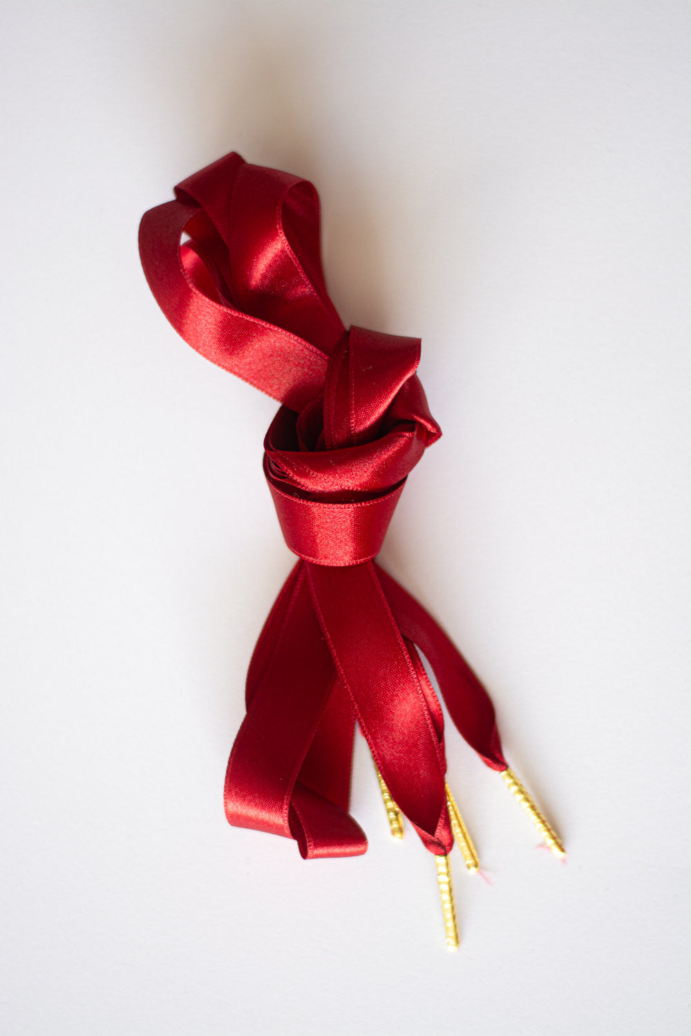 Schoenveters plat satijn luxe - diep rood breed