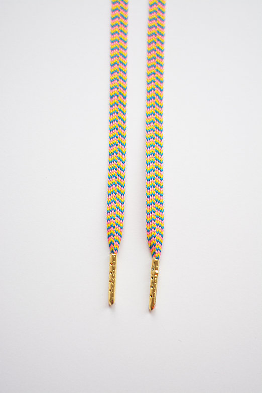 Schoenveters plat - zig zag chevron kleurrijk