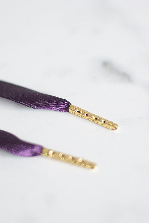 Royal Fig – satijnen sneaker-veters in auberginepaars