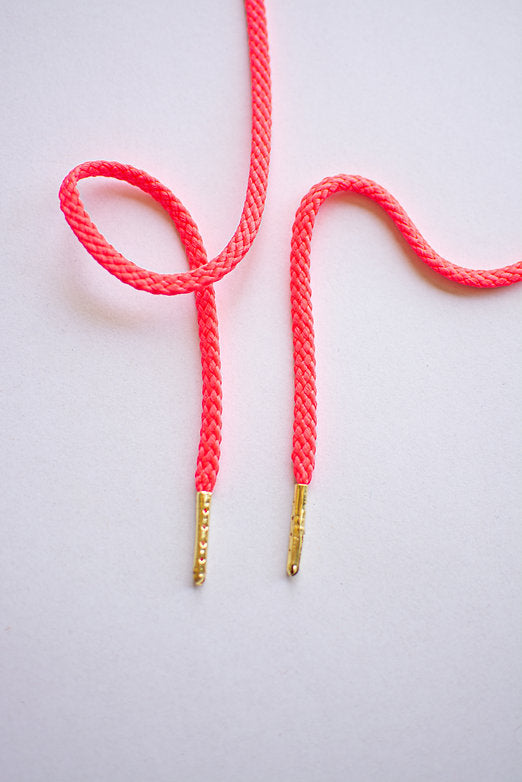 Schoenveters rond koord fluo roze