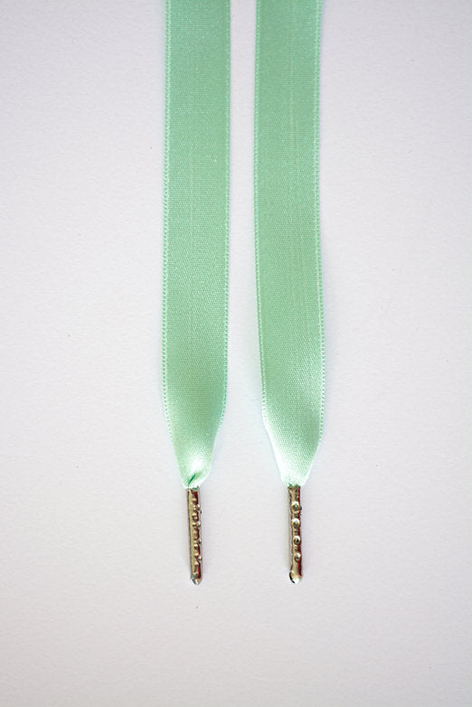 Mint Condition – platte satijnen veters tiffany groen