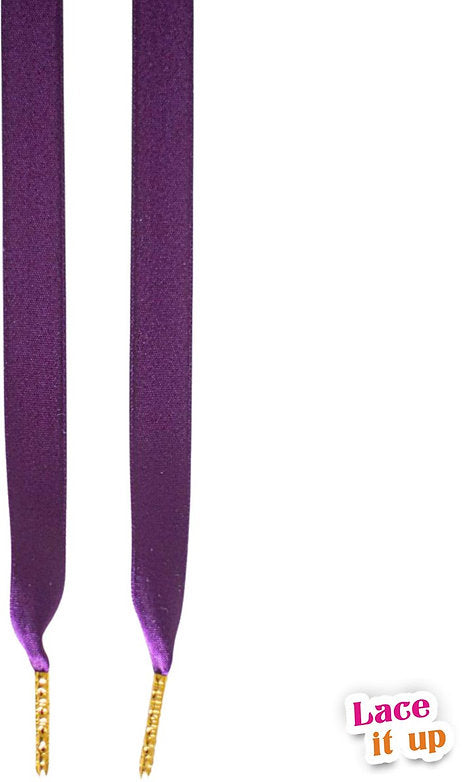 Royal Fig – satijnen sneaker-veters in auberginepaars