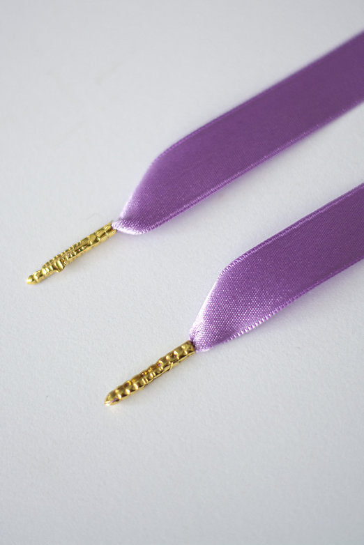 Lavender Luxe – platte satijnen veters lila paars