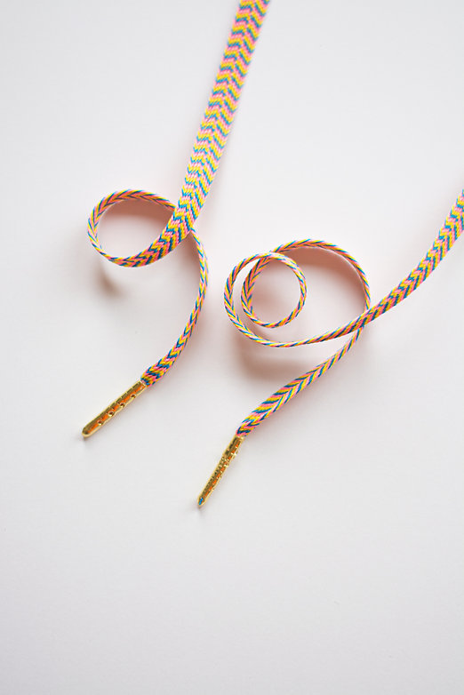 Schoenveters plat - zig zag chevron kleurrijk