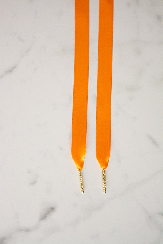 🧡 Golden Tangerine – platte satijnen veters oranje