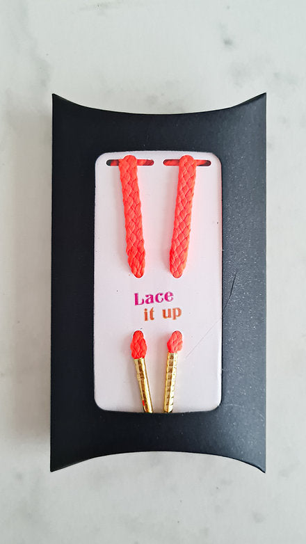 Schoenveters rond - koord fluo oranje