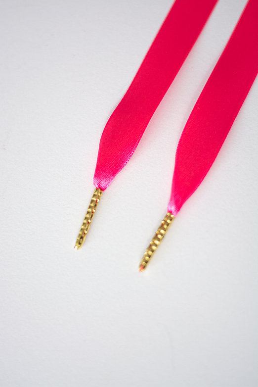 Flamingo Pop – satijnen sneaker-veters in fuchsia roze