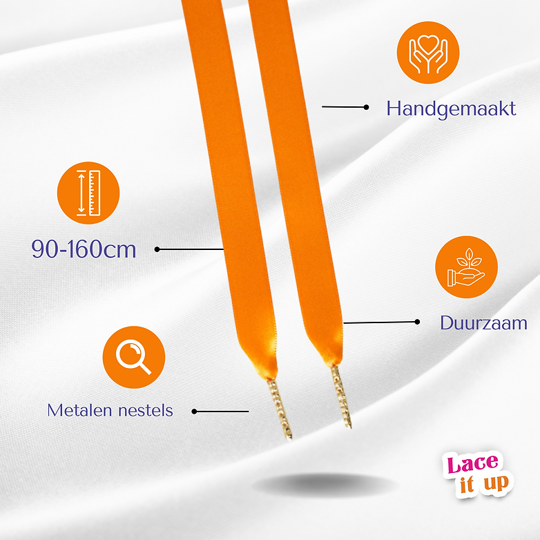 🧡 Golden Tangerine – platte satijnen veters oranje