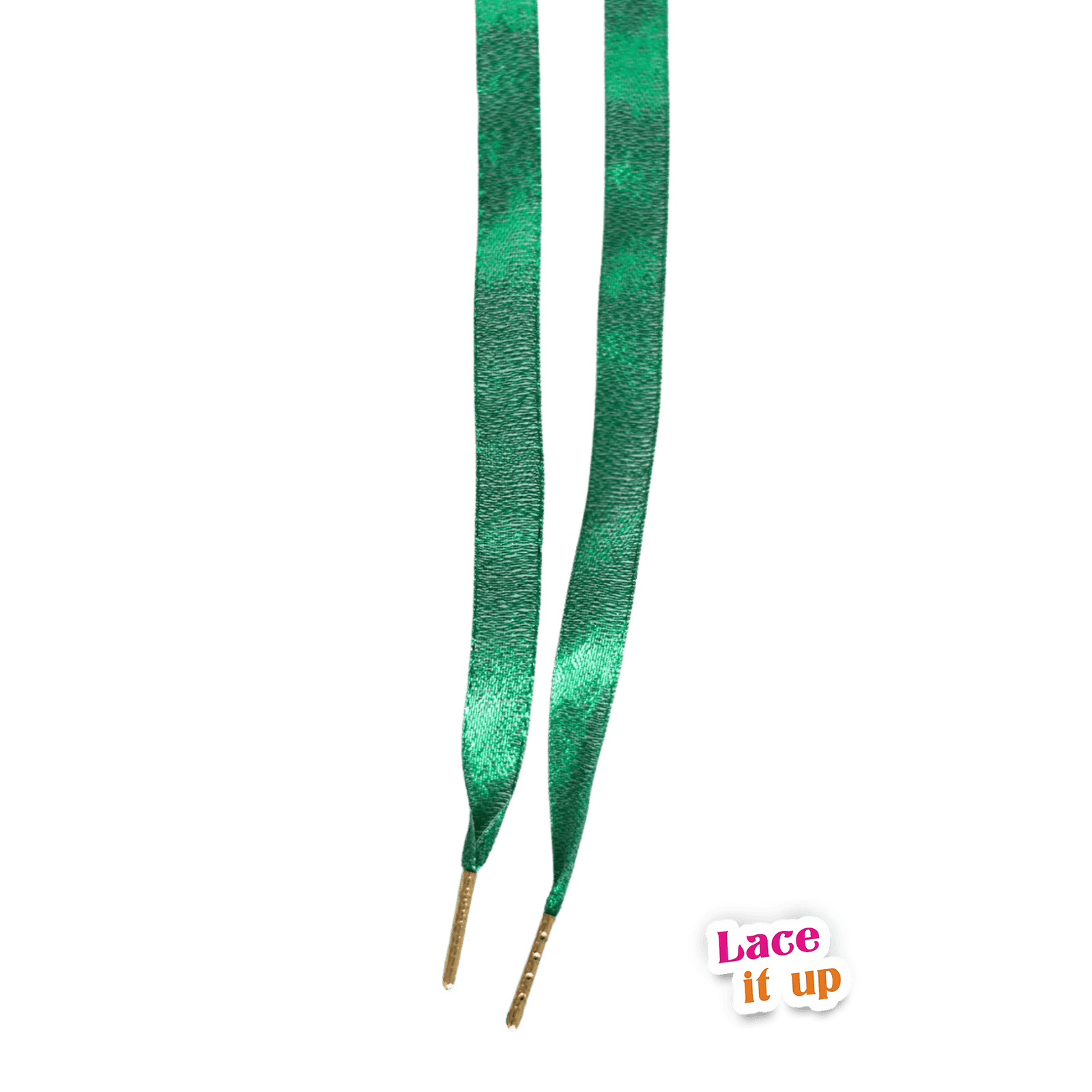 Glittergroen Gala - platte groene veters met glinstering