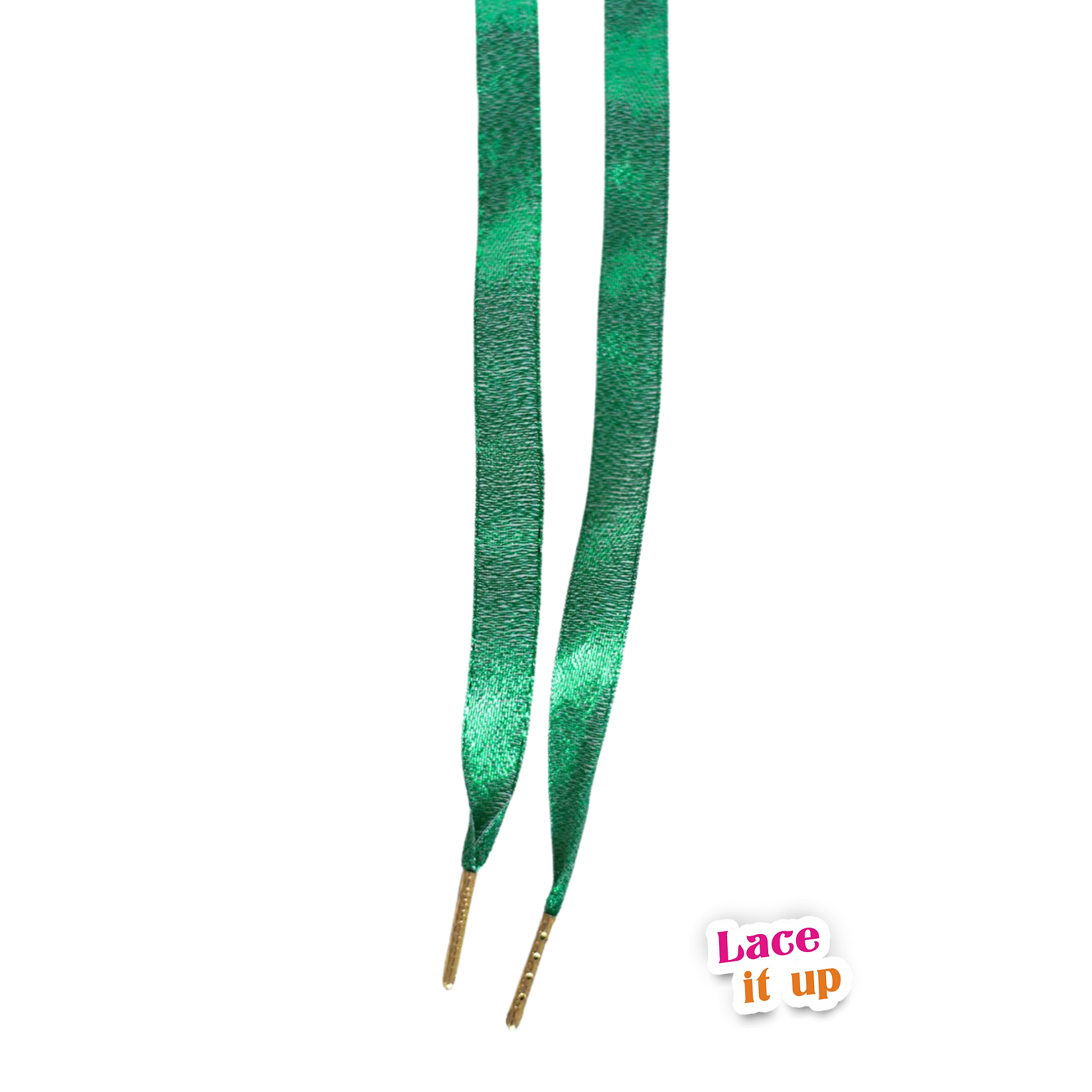 Glittergroen Gala - platte groene veters met glinstering