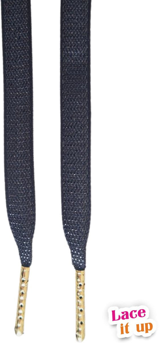Midnight Spark – zwarte metallic sneaker-veters