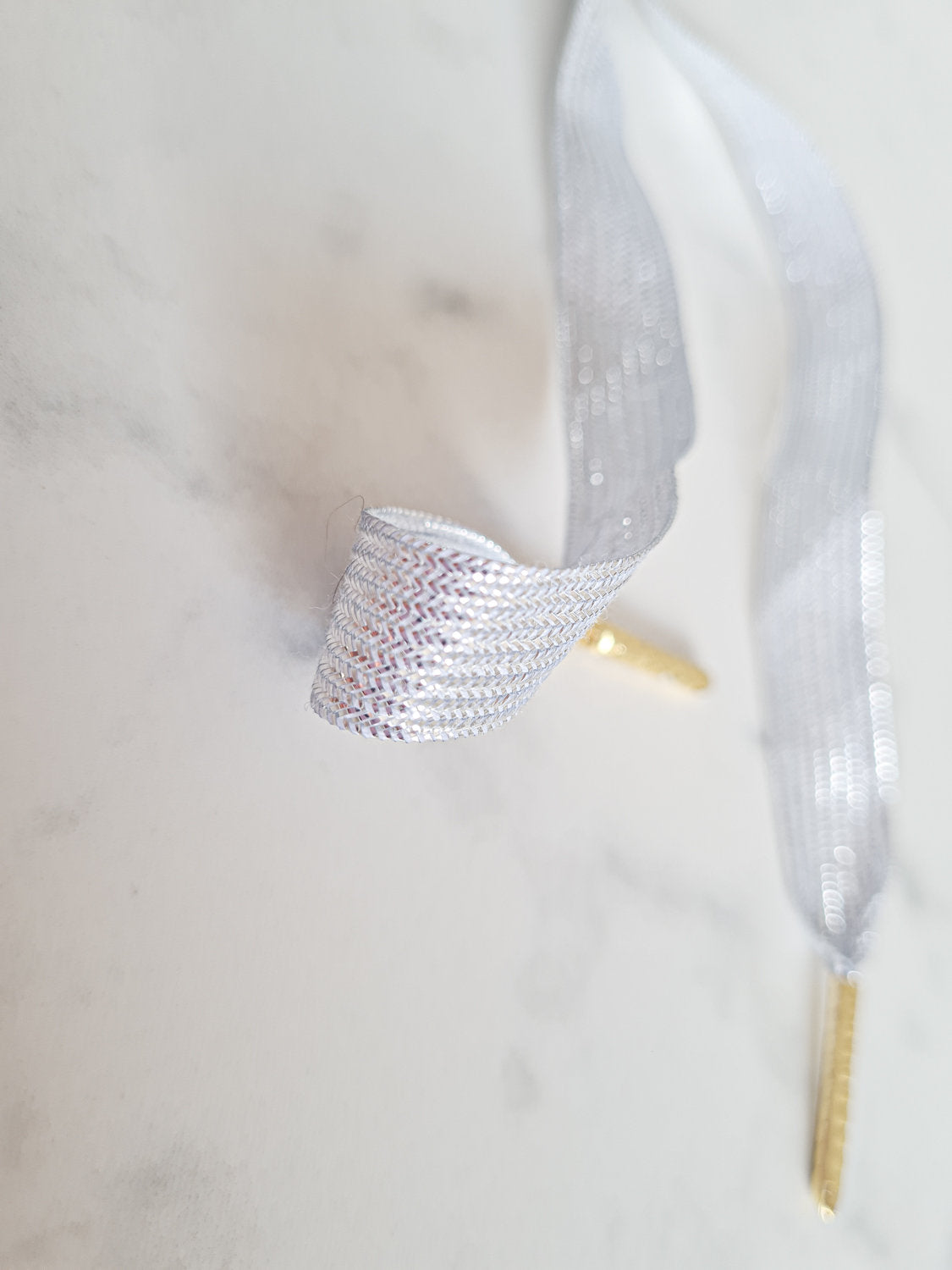 Schoenveters plat zilver glanzend