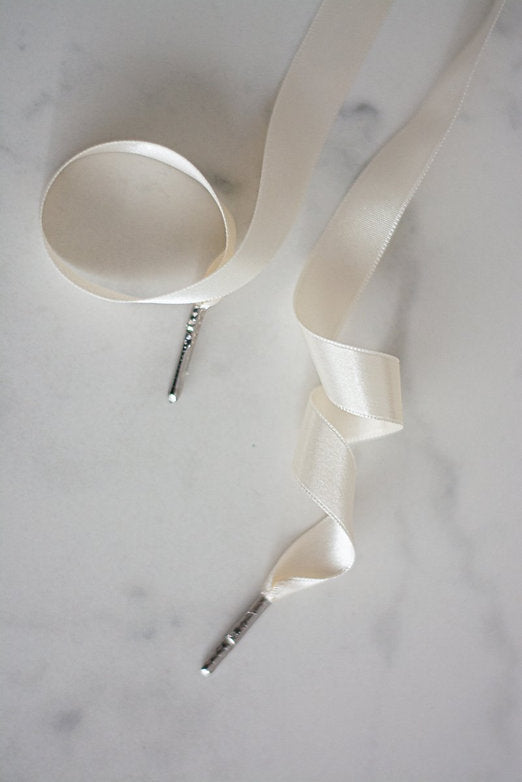 Cloud Pearl - Luxe satijnen veters ivoor wit