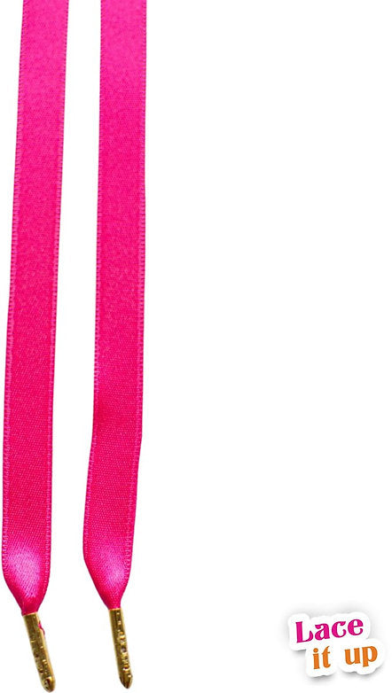 Pink Wink – smalle satijnen sneaker-veters in fuchsia