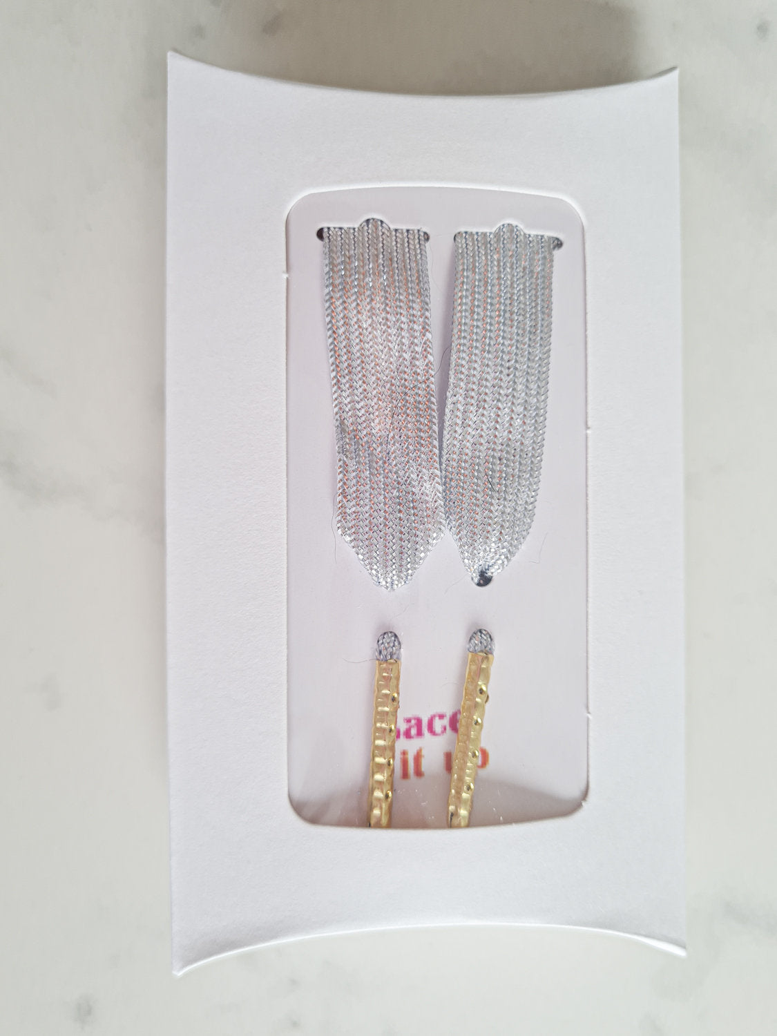 Schoenveters plat zilver glanzend