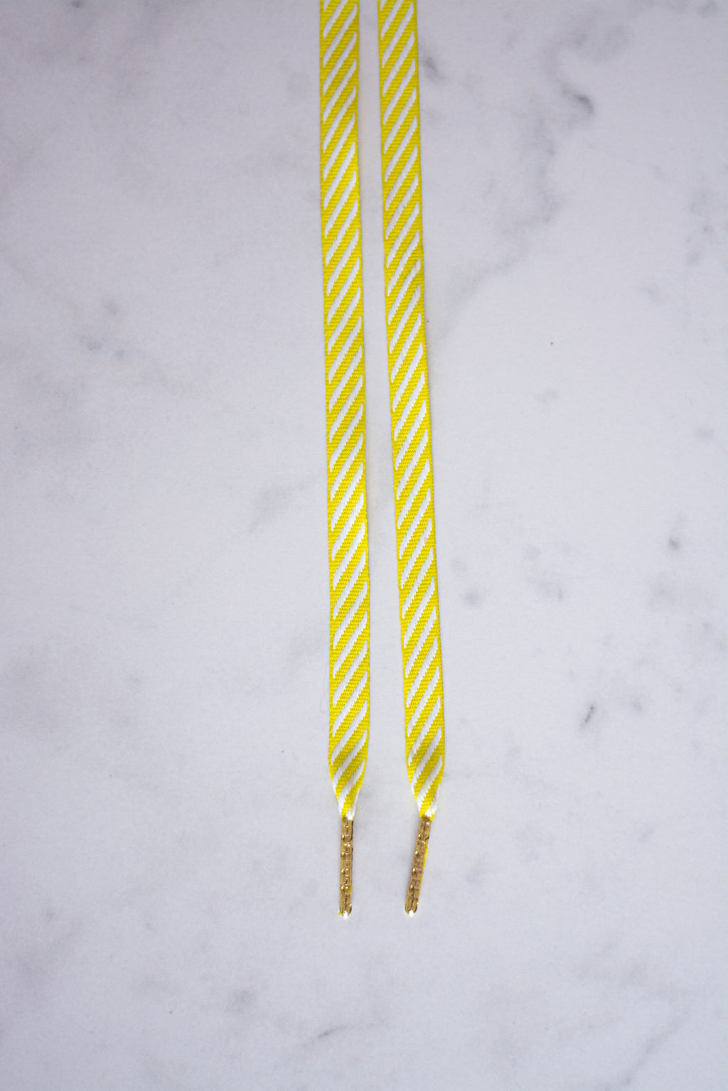 Veters plat - geel gestreept