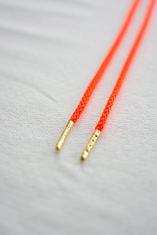 Schoenveters rond - koord fluo oranje