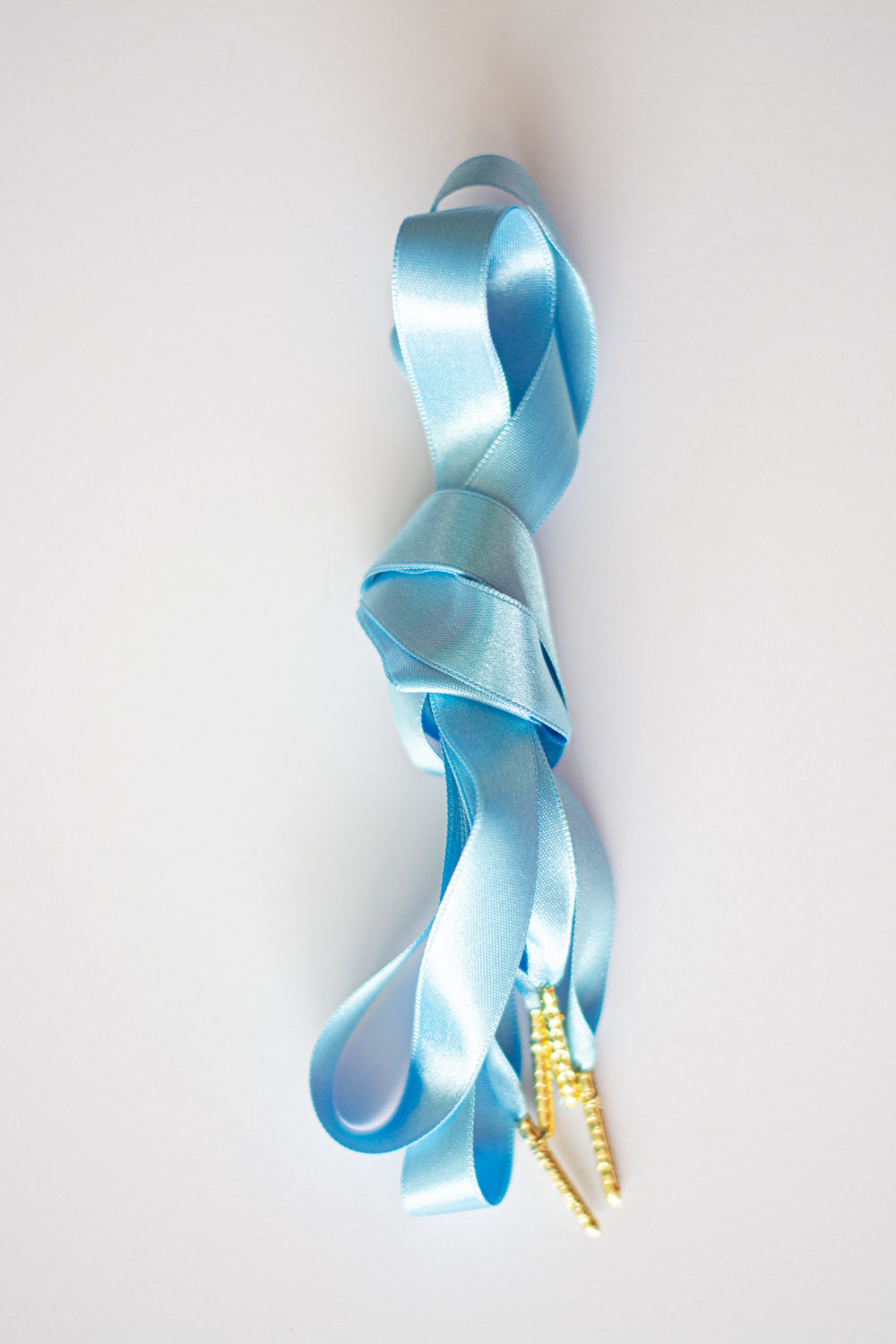Schoenveters plat satijn luxe - hemels blauw breed