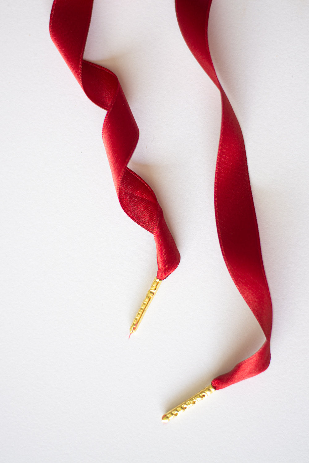 Schoenveters plat satijn luxe - diep rood breed