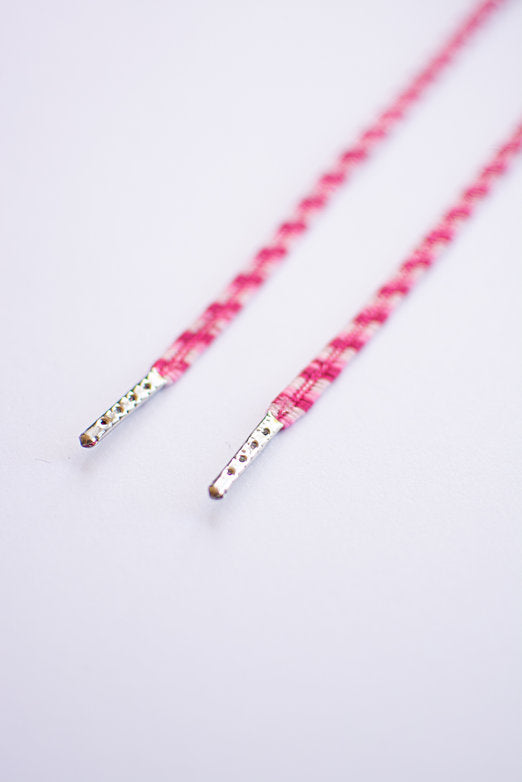 Sugar Stripes – platte veters roze met witte streepjes