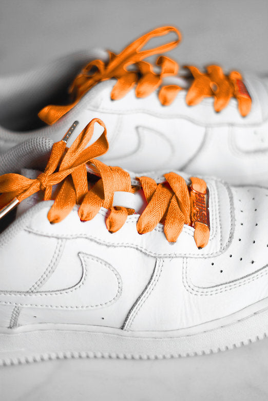 Schoenveters - uni fel oranje plat