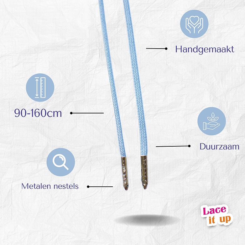 Clear Sky – ronde veters lichtblauw