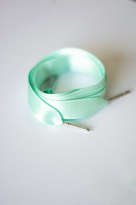Mint Condition – platte satijnen veters tiffany groen