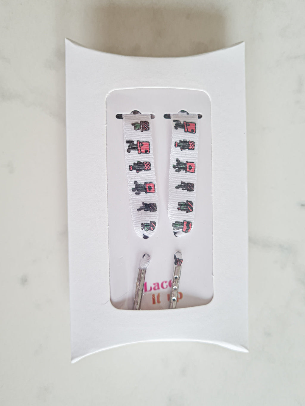 Schoenveters plat uni wit met cactussen