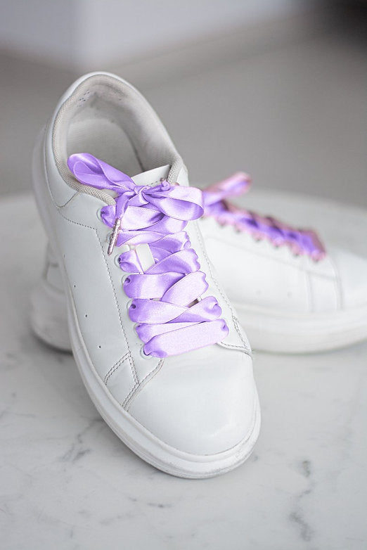 Lavender Luxe – platte satijnen veters lila paars