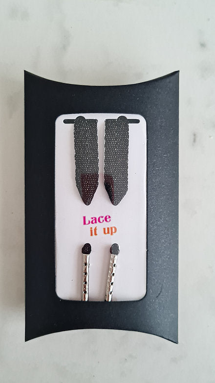 Cosmic Night – platte veters zwart met glitter