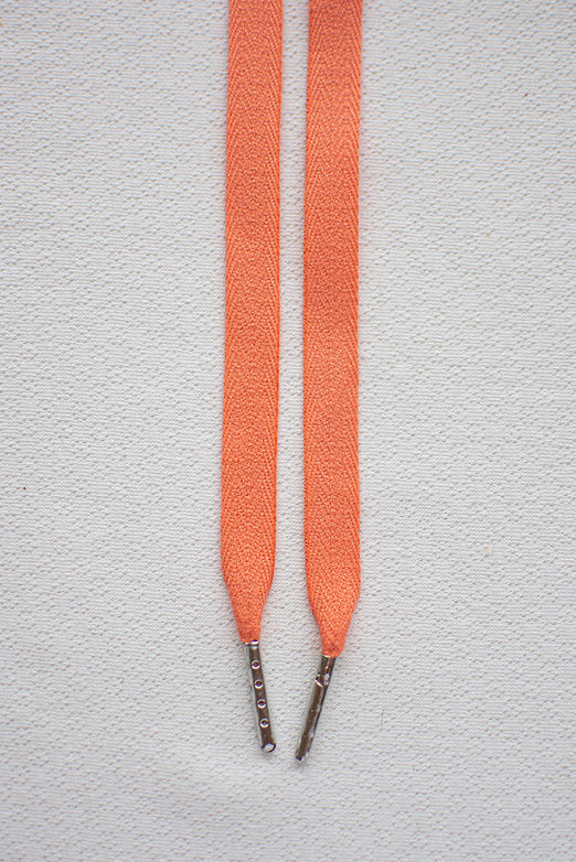 Schoenveters - uni perzik oranje plat