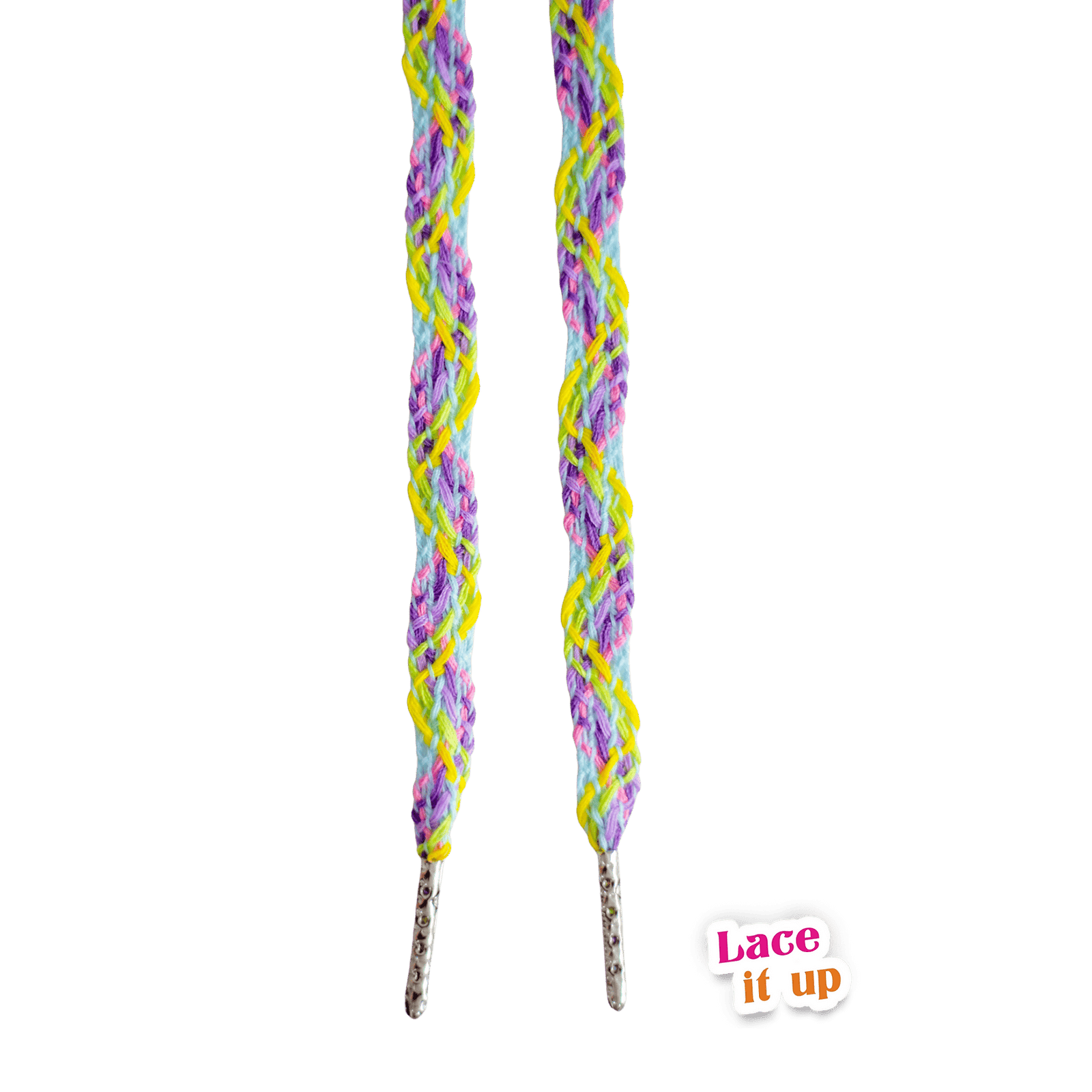 Rainbow Braid - platte geweven veters met verschillende kleuren