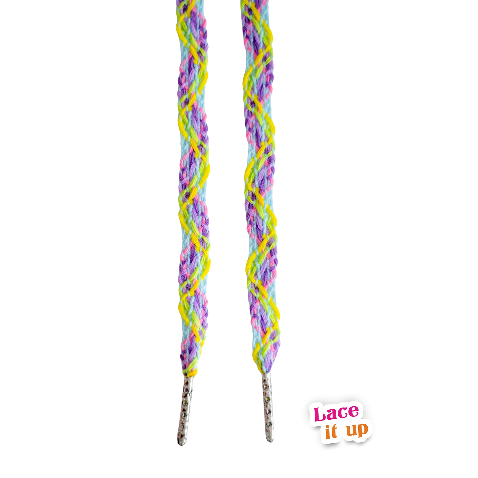 Rainbow Braid - platte geweven veters met verschillende kleuren