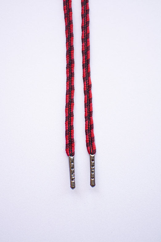 Midnight Flame – ronde veters zwart-rood gestreept