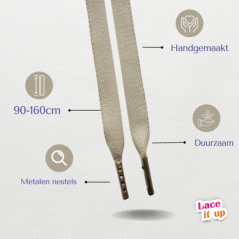 Schoenveters - Sandstorm – platte veters beige