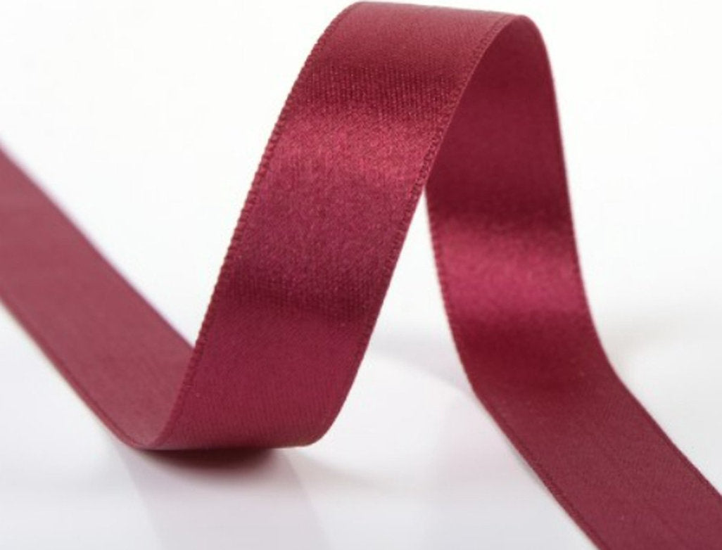 Schoenveters plat satijn luxe - bordeaux rood