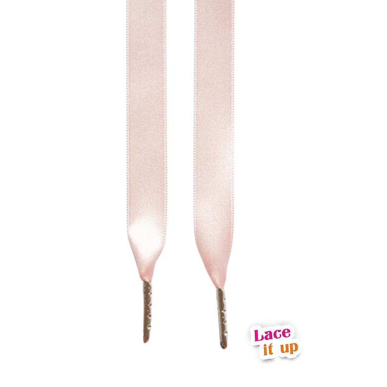 Blush Bloom – platte satijnen veters lichtroze