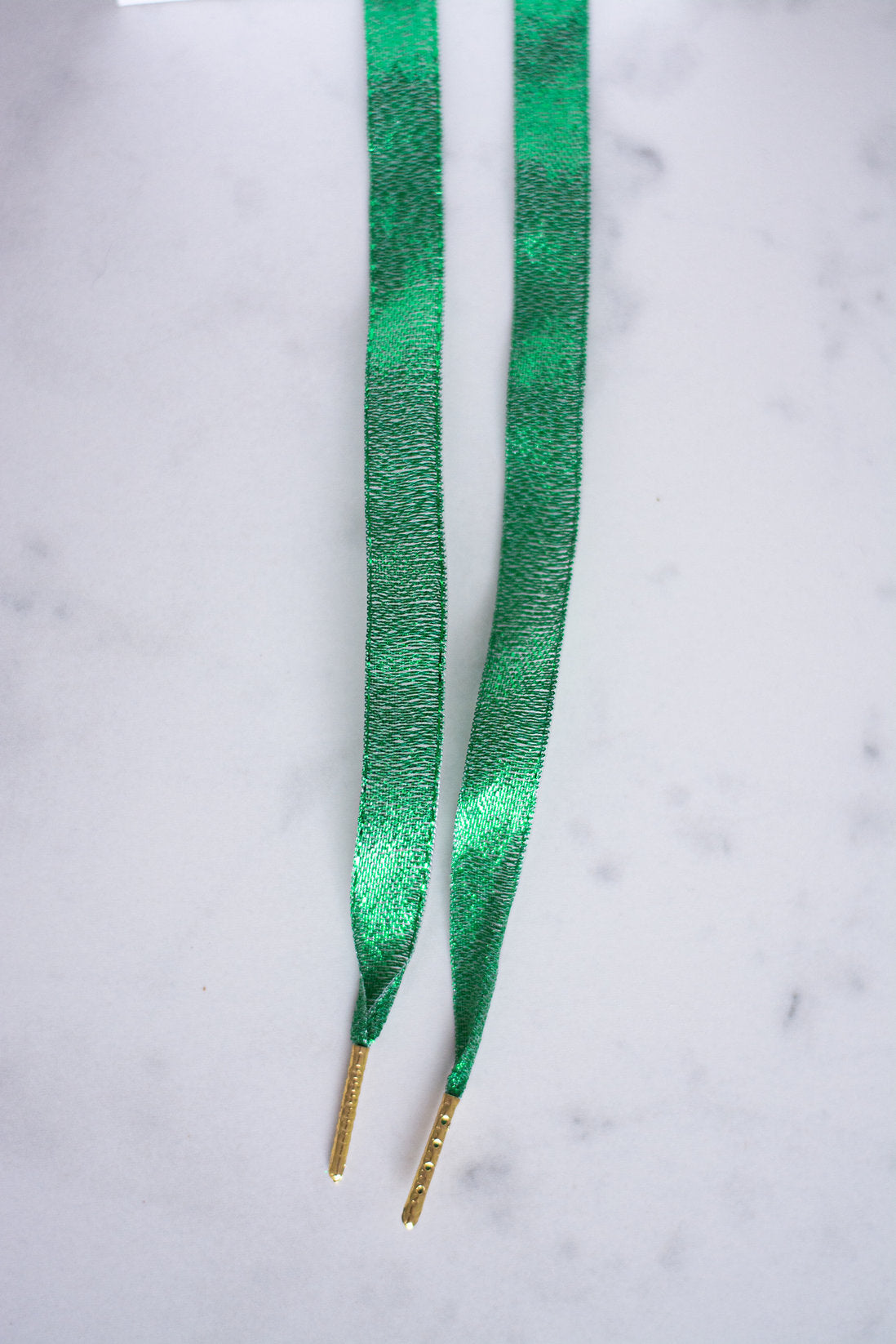 Glittergroen Gala - platte groene veters met glinstering