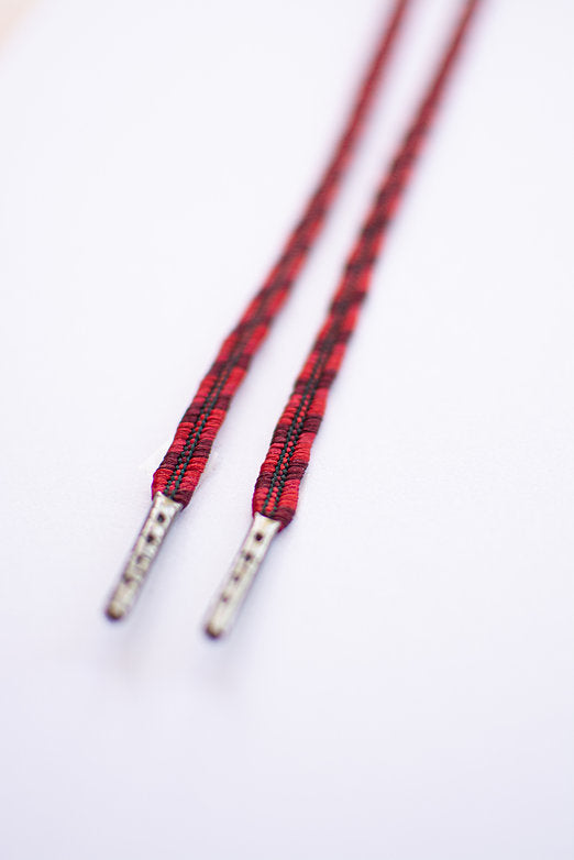 Midnight Flame – ronde veters zwart-rood gestreept