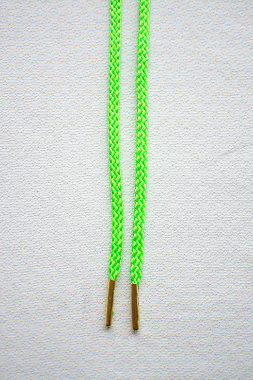 Schoenveters rond - koord fluo groen