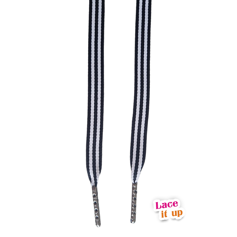 Zebra Steps - Platte veters zwart wit gestreept