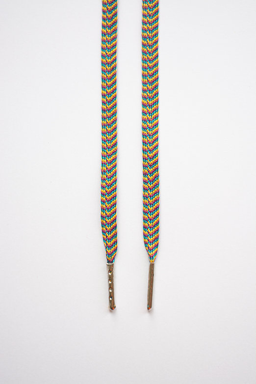 Schoenveters plat - kleurrijke chevron streepjes