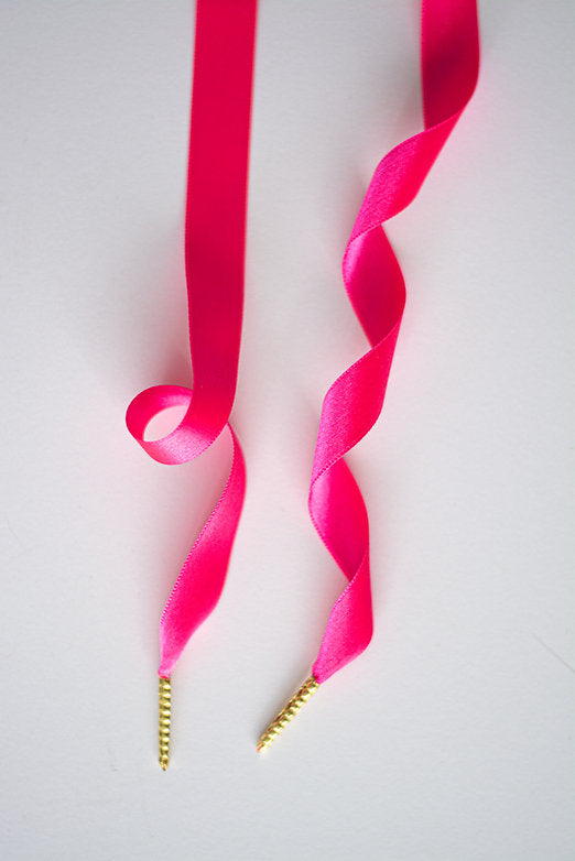 Flamingo Pop – satijnen sneaker-veters in fuchsia roze